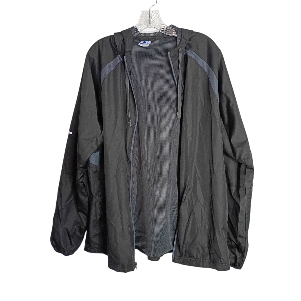 Starter -Men's Black/grey Hooded Windbreaker Jacket - SizeL